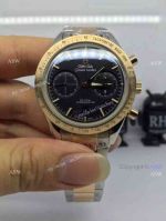 Swiss Replica Omega Speedmaster Watch 2-Tone Rose Gold Black Dial